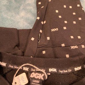 DGK Black/Silver Random Square Graphic Crew Sweatshirt Sz L Khloe Kardashian